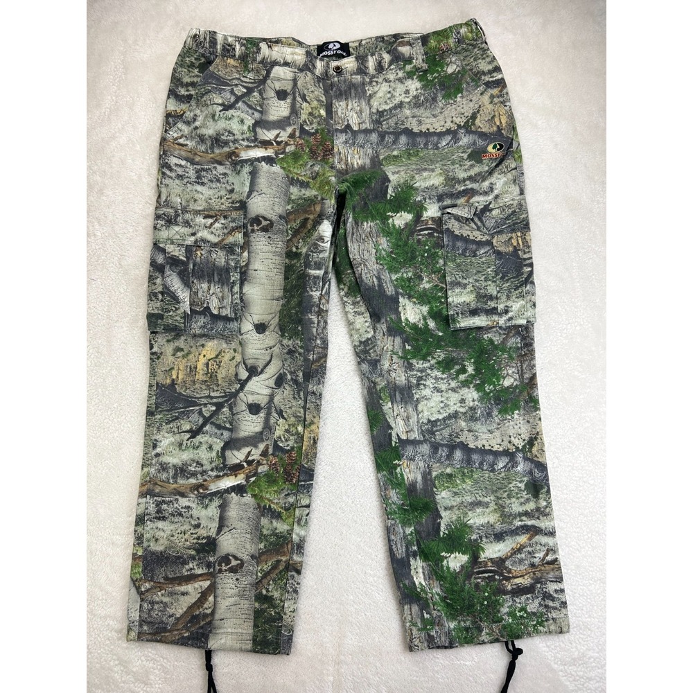 Mossy Oak Break Up Country Birch Cargo Pants Mens 2XL 44/46 Green Camo Ankle Tie